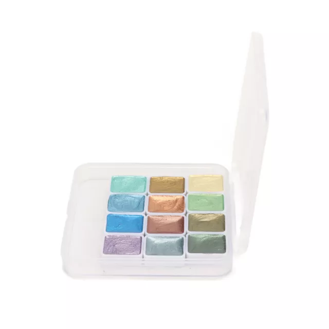 Watercolor Paint Set Portable Eco Friendly Glitter Metallic Solid Watercolor GAW