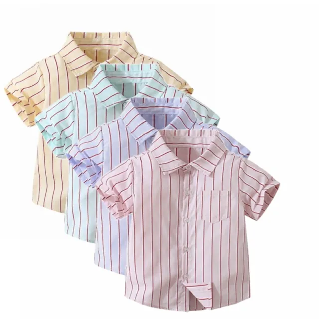 Camicia a righe bambine bambini a maniche corte camicetta casual neonato top estivi
