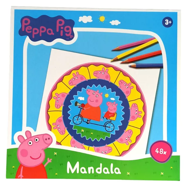 Peppa Pig Wutz - Mandala Ausmalheft Für Kinder - Malbuch Ausmalbuch - 48 Motive