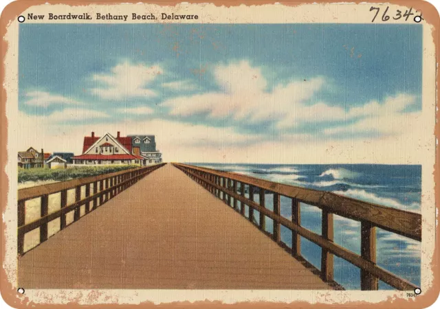 Metal Sign - Delaware Postcard - New Boardwalk, Bethany Beach, Delaware