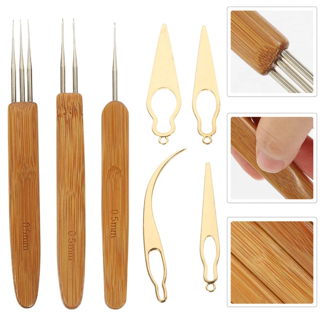 6 Pezzi Uncinetto Dreadlock Per Capelli 0.5mm 0.75mm, Dreadlocks