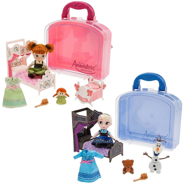 5& DISNEY STORE Animators Collection Anna & Elsa Frozen Mini Dolls