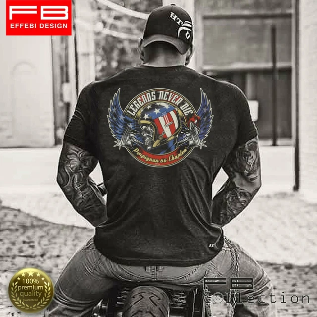 T-Shirt Maglietta Bikers Legends Rider Harley Davidson Chapter Custom Skull