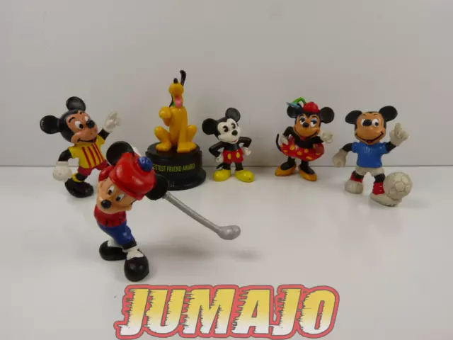 FIG39 lot 6 figurines PVC COMICS SPAIN/DISNEY BULLY 6cm : Mickey football, Minni 2