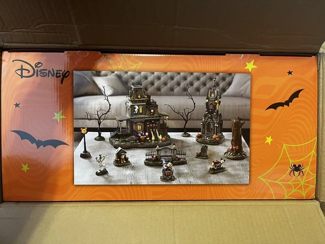 NEW COSTCO DISNEY Halloween Village Musical Haunted House Set Lights 12-piece $179.99 - PicClick