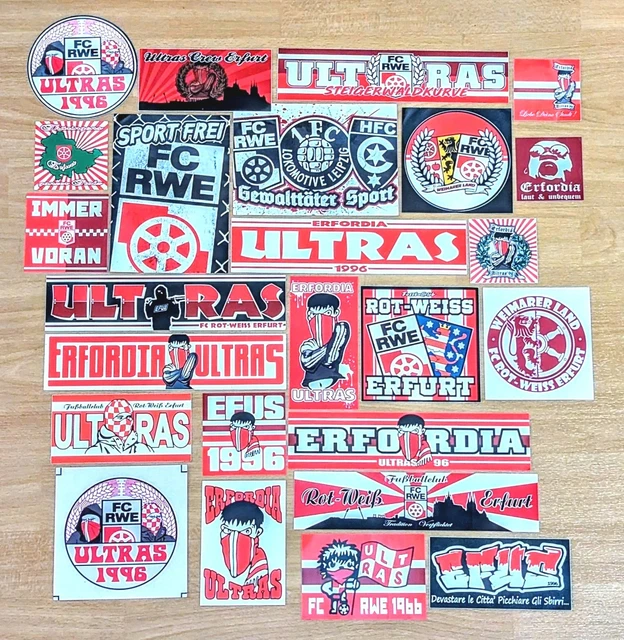 AUFKLEBER MIX ULTRAS FC Rot Weiss Erfurt 25x Fanszene Sticker RWE ...
