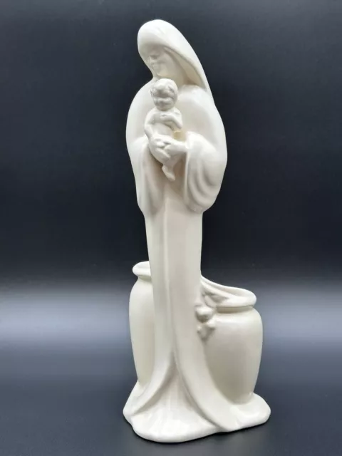 VINTAGE Planter Vase Haeger USA Pottery Ceramic Mother Mary Child Baby