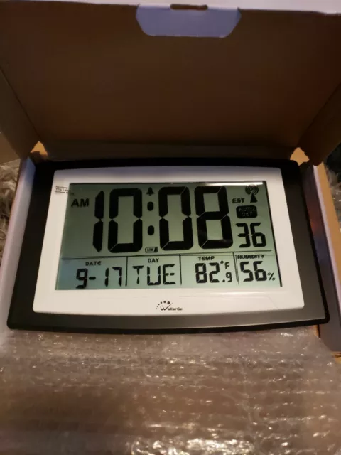 Wallarge Atomic Clock,Autoset Digital Alarm Days Clock,Wall Clock Or Desk Clock,