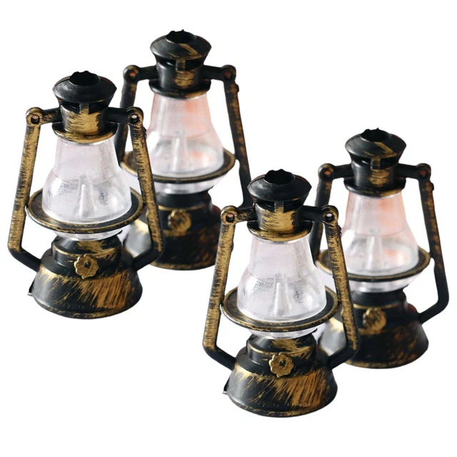 Lot De 2 Lampes à Pétrole En Verre Vintage Avec Flamme