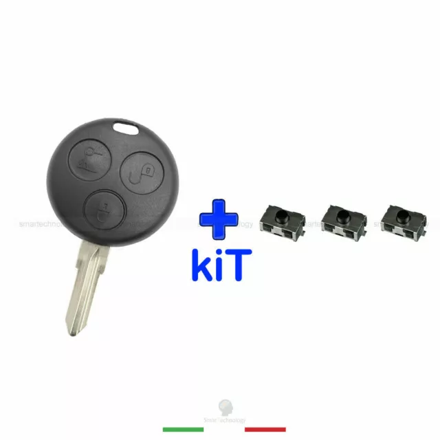 Chiave Guscio Cover Telecomando Smart 450 Fortwo Forfour 3 Tasti + Micropulsanti