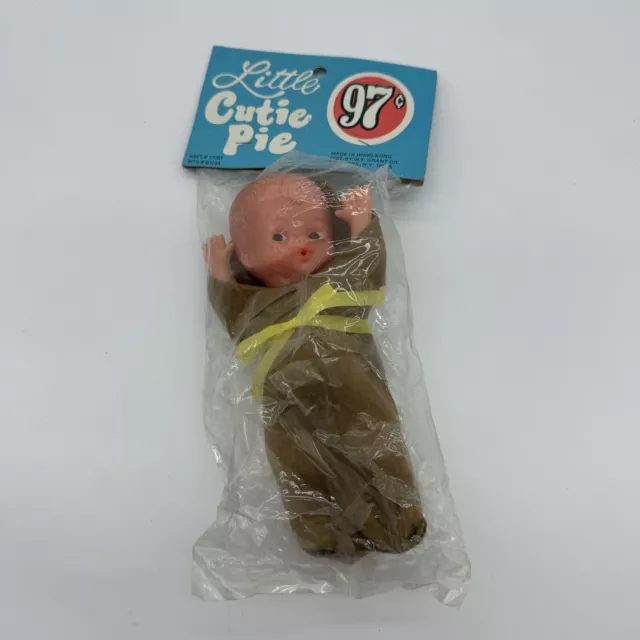 Vintage Little Cutie Pie Baby Doll In Original Packaging Hard Plastic Hong Kong