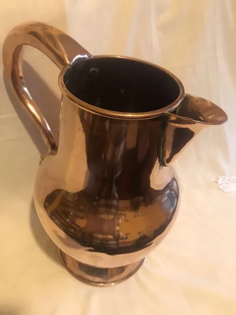 Very large antique copper jug / pitcher Art Deco period
