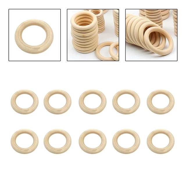 Bague cerceau en bois 55 mm anneaux artisanat en bois non peints lot de 10 pour