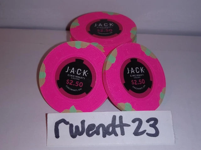 10 Jack Cincinnati $2.50 Real Clay Paulson Poker Chips Paulson Casino Snapper