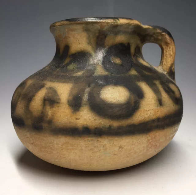 Ancient Terracotta Holy Land Bronze Age Type Glazed Juglet Jar Jug Handled