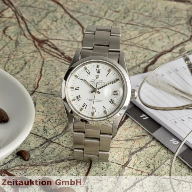 Rolex Date 34 White Dial Oyster Edelstahl Automatik Herrenuhr Ref. 15000 Klassik