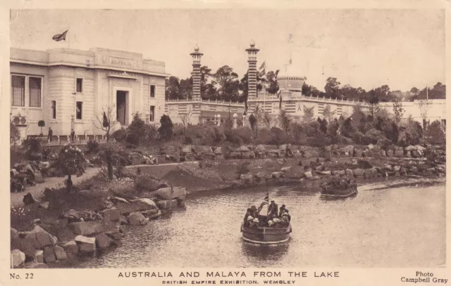 R319780 Wembley. British Empire Exhibition. Australia and Malaya From the Lake.