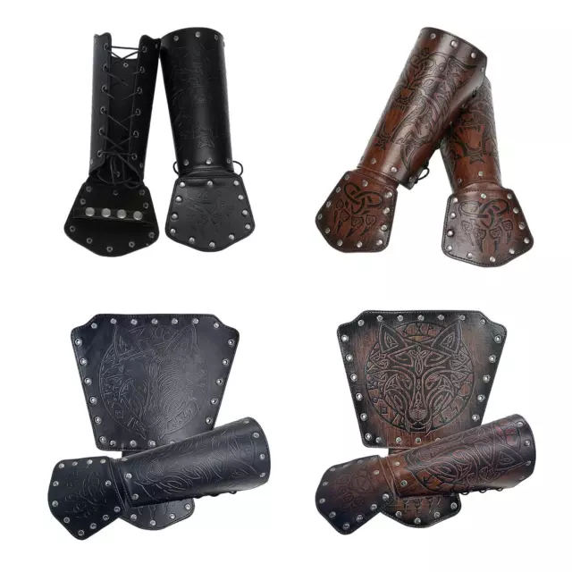 Medieval Arm Bracers Glove Wristband Photo Props PU Leather Wristband Steampunk