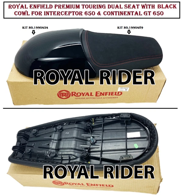 ROYAL ENFIELD INTERCEPTOR & GT 650 Touring Dual Seat With Blue Cowl