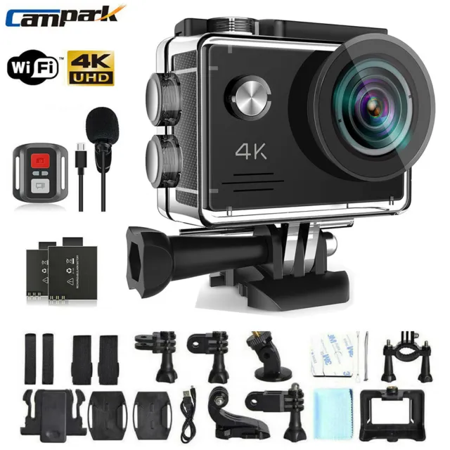 Campark 4K 20MP Action Camera EIS External Microphone WiFi Camcorder Sport Cam
