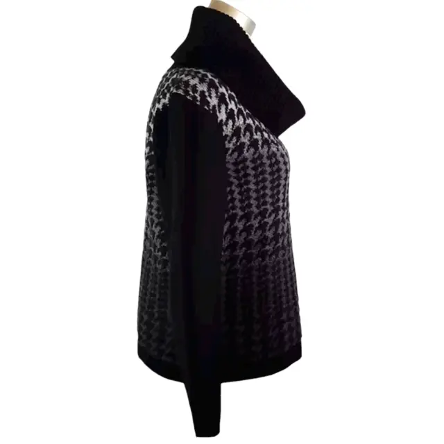 LAFAYETTE 148 NEW YORK S  Gray Black Wool Nylon Cowl Turtleneck Sweater RP$998 3