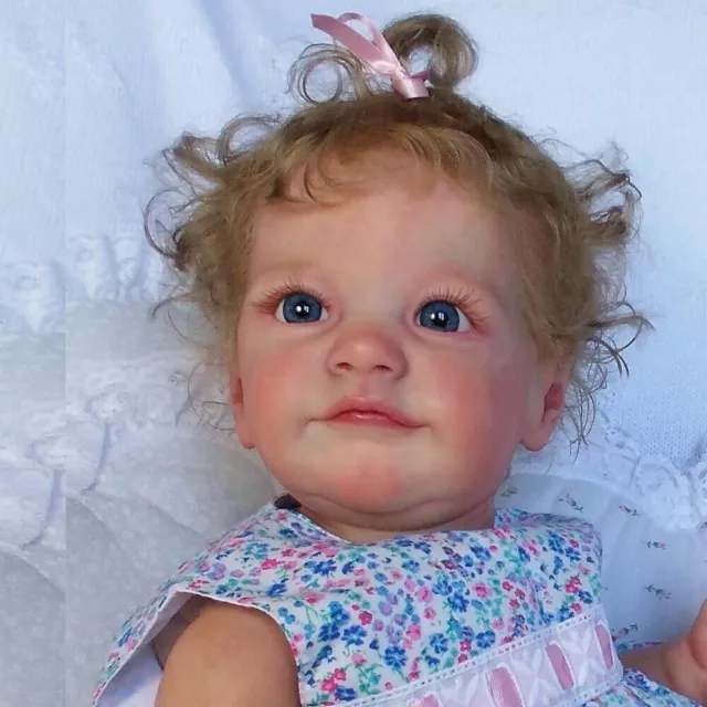 Bambole rinate bambino dipinte in 3D realistiche 24" bambina neonato giocattolo fatto a mano