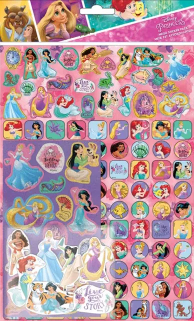 Disney Princess Mega Pack Stickers over 130 Stickers Official Disney