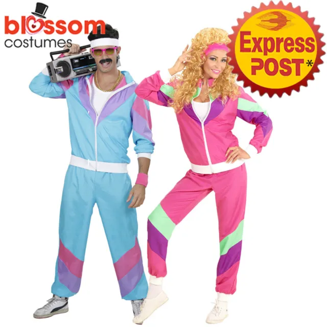 K683 Couple Womens Mens 80s 90s Sweat Tracksuit Costume Shell Suit Retro Outfit