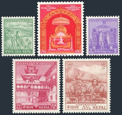 Nepal 84-88,MNH.Mi 92-96. King Mahendra Bir Bikram & Queen Ratna coronation,1956