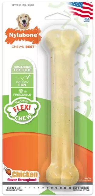 Nylabone Flexi Chew Dog Bone Chicken Flavor Giant (1 Pack)