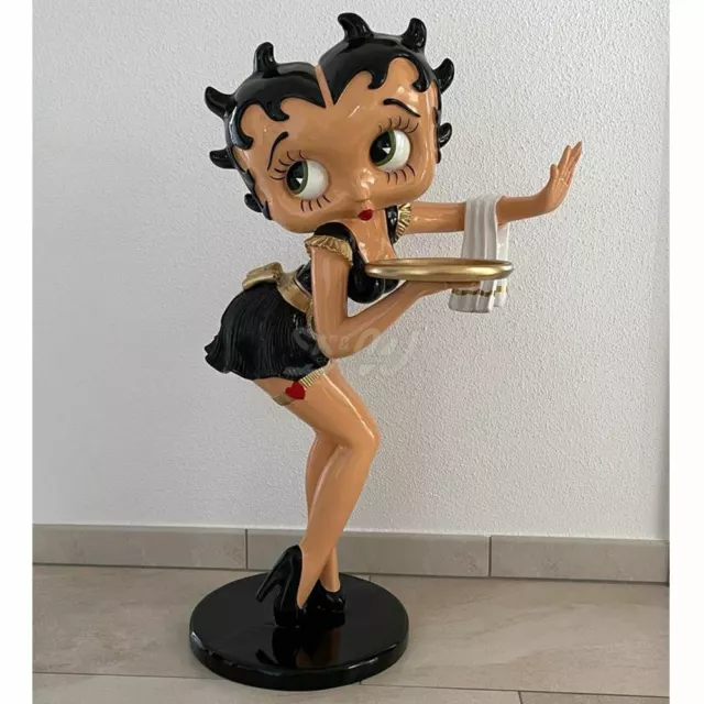 BETTY BOOP FIGUR 94 cm KELLNERIN Handtuch TABLETT USA Deko Pin Up Girl WERBUNG