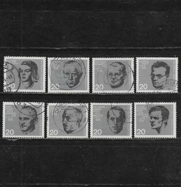 Briefmarken BRD / Bund 1964 Michel-Nr. 431 bis 438 aus Block 3 gestempelt