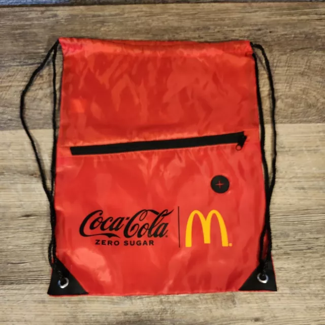 Coca-Cola Zero Sugar  Mcdonald's Red Drawstring Travel Carry Bag