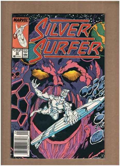 Silver Surfer #22 Newsstand Marvel 1989 Ron Lim EGO THE LIVING PLANET VF/NM 9.0