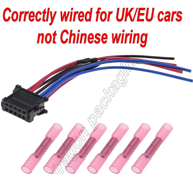 HEATER BLOWER FAN Resistor Plug Wiring Harness Loom For Renault Clio