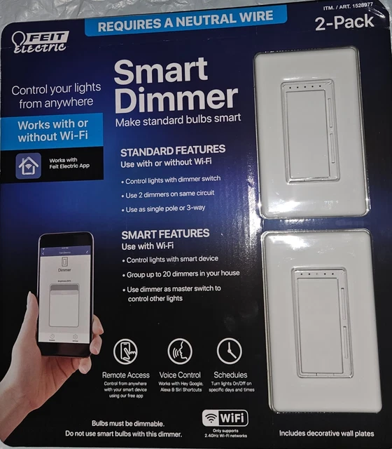 FEIT ELECTRIC WIFI Smart Dimmer Set Of 2 Smart Dimmers Google