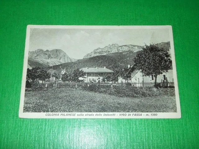 Cartolina Vigo di Fassa - Colonia Milanese sulla strada delle Dolomiti 1930 ca