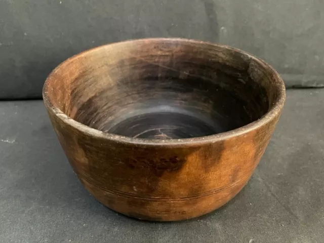 Alt Vintage Selten Handgemacht Tribal Indisch Reich Patiniert Holz Groß Bowl (B1