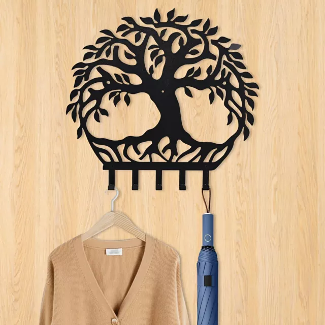 Wall Mounted Tree Of Life Shaped Coat Hooks Hanger Hook Iron Crafts Key holder