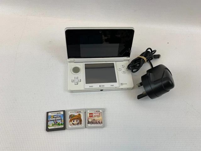 Nintendo 3DS Ice White Handheld System With Games #3081046