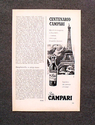 [GCG] M747 - Advertising Pubblicità - 1960 - BITTER CAMPARI , CENTENARIO CAMPARI