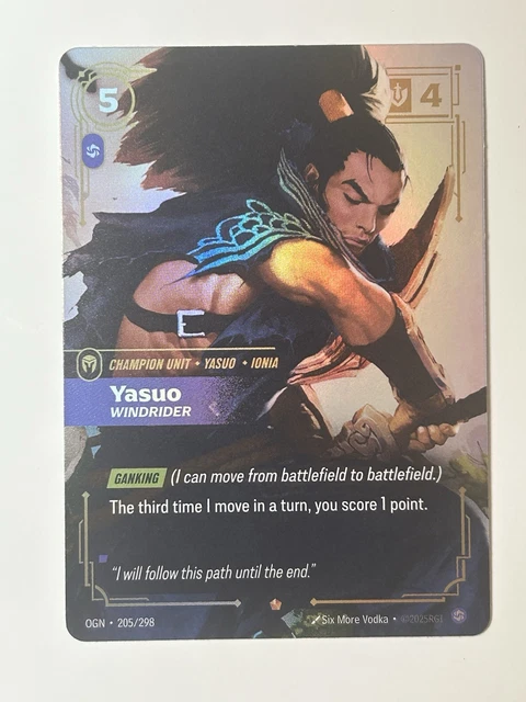 RIFTBOUND: LEAGUE OF Legends Origins English Ver. Yasuo Windrider 205 ...