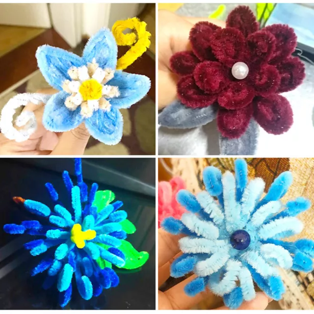 310pcs Assorted 20 Colors Pipe Cleaner Set With Floral Wire Chenille Stems Soft