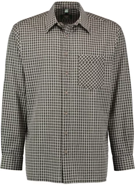 OS Trachten® camicia tradizionale caccia camicia da caccia camicia da uomo a scacchi verde oliva NUOVA