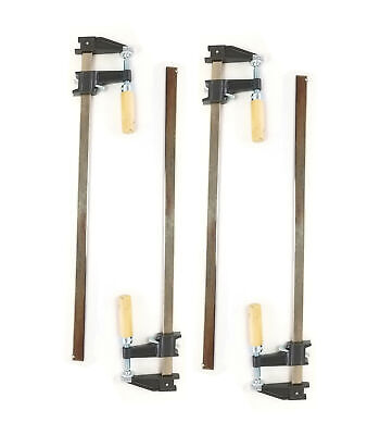 Set of 4- EDM, 24" Steel Bar Clamp Tool, Ratchet Quick Release for Metal or Wood