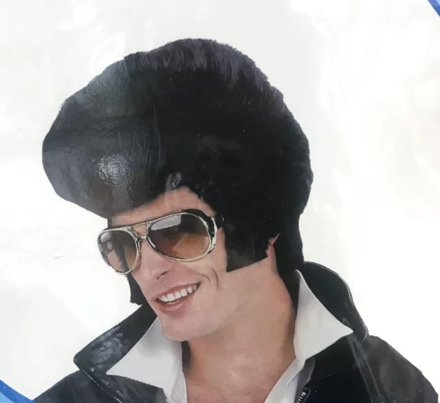 Men's Rockstar Wig Rock Star 80s Dude Bogan Elvis Party Costume