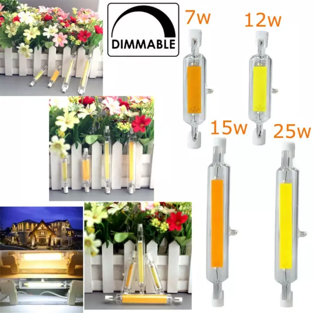 Dimmbare R7s LED Birne 78mm 118mm Glaskeramik COB Tube Glühbirne 7W 12W 15W 25W