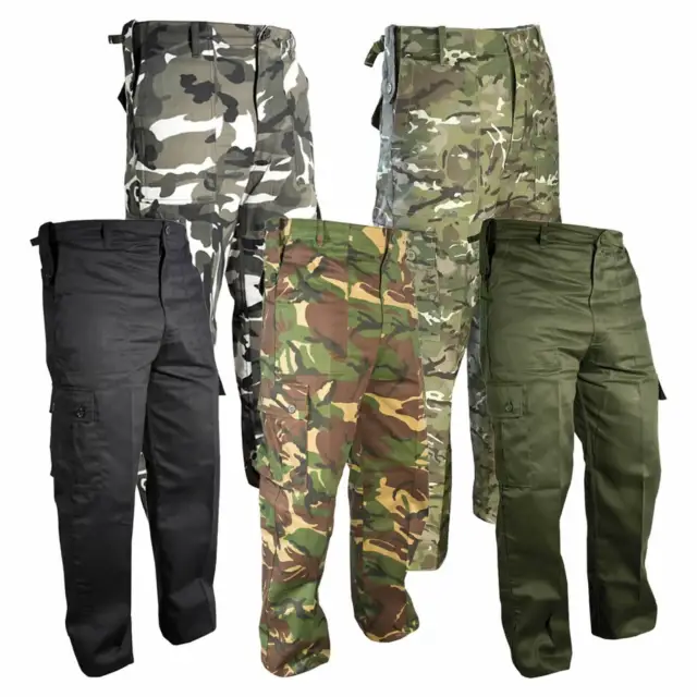 Mens Army Military Cargo Combat Trousers Camo Camouflage Pants Airsoft Work
