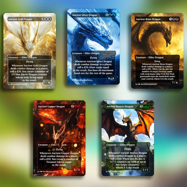 MTG ANCIENT COPPER Dragon Bundle | Baldurs Gate | 5 Cards | Authentic ...