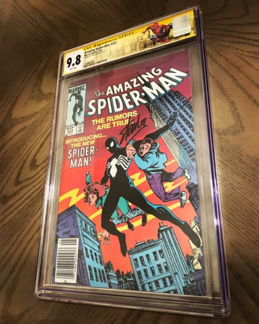 Spider-Man 252 Cgc 9.8 Ss Signed By Stan Lee 1St App Black Suit Newsstand Venom